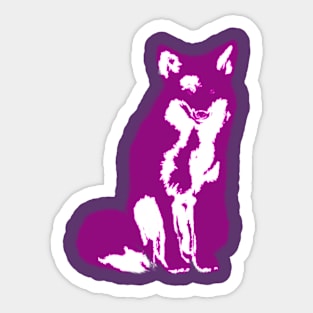 Colorful Animals - Magenta Fox Sticker